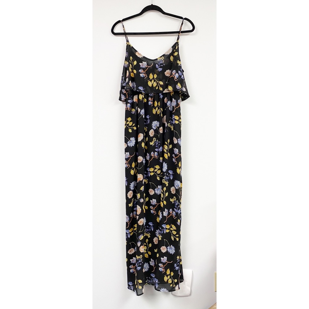 Black Floral Spaghetti Strap Maxi Dress - Picture 9 of 9